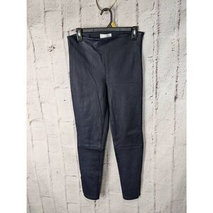 House Of Borel Lambskin Leather Pants Women No Size Tag Measure 29x26 Blue Italy